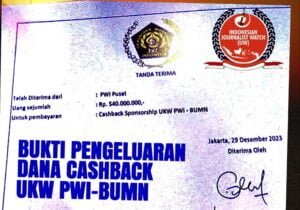 Beredar Bukti Tanda Terima/Kwitansi Dana Cashback PWI – BUMN Rp540 Juta