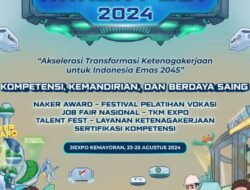 Kementerian Ketenagakerjaan Mengajak Masyarakat untuk Menghadiri Naker Fest 2024 yang Diselenggarakan pada 23-25 Agustus 2024 di JIEXPO Kemayoran, Jakarta Pusat.